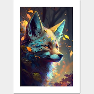 Fox Animal Portrait Painting Wildlife Outdoors Adventure Posters and Art